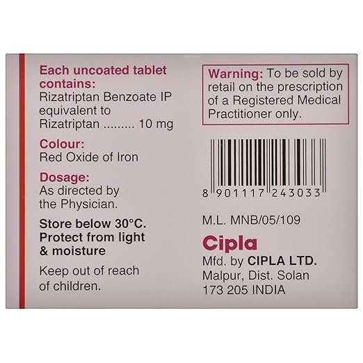 Rizatriptan 10mg (Rizact 10) - Image 5