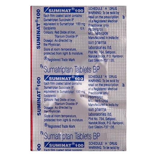 Sumatriptan 100mg (Suminat 100 Tablet) - Image 2