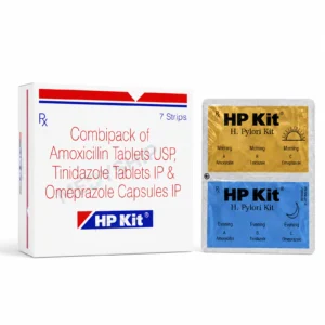 HP kit (Omeprazole (20mg) + Tinidazole (500mg) + Amoxycillin (750mg))