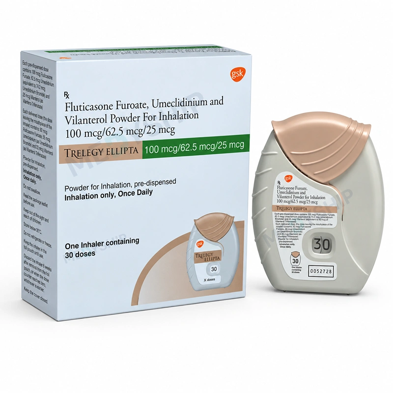 Trelegy Ellipta 100mcg/62.5mcg/25mcg Powder - Pack of 30 Metered Doses Inhaler